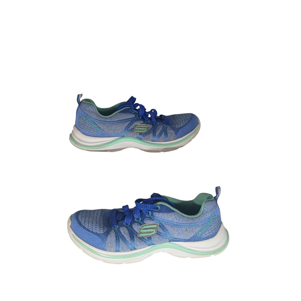 Skechers Sport 2 Blue Mint Green Sparkle Lace Athletic Sneakers 81493L